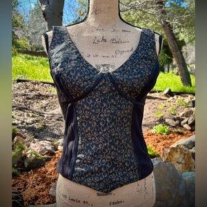 Black with gold trim Corset/top S